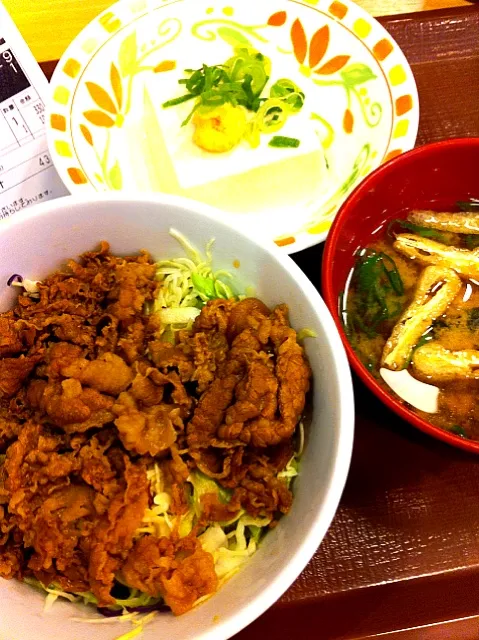 Snapdishの料理写真:牛丼ライト健康セット 426kcal 430円|Shigechika AIKAWAさん