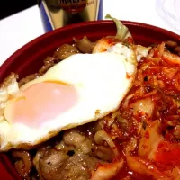 焼肉キムチ丼&beer|たるまあつしさん