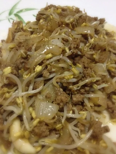 toge(bean sprout) with ground beef|assshさん