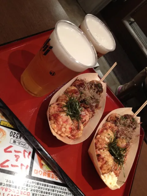 たこ焼き＆生ビール(^ ^)|ゆーこさん