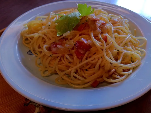 ベーコンとセロリのパスタ|雨林さん