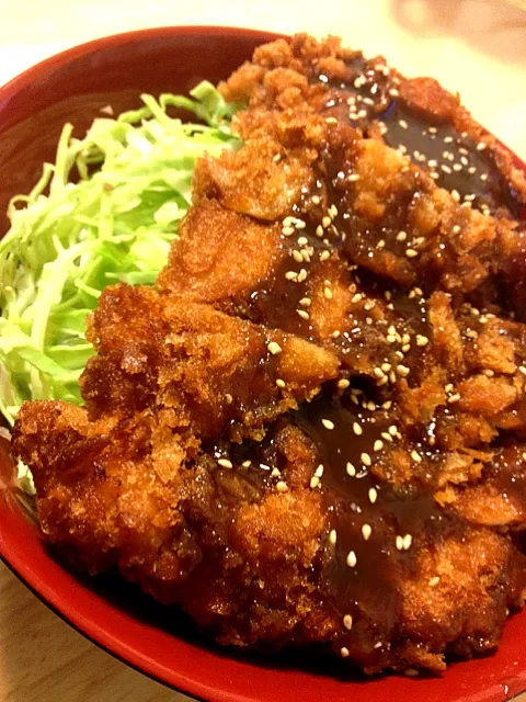 お惣菜で。ザ・手抜きー！なソースカツ丼♪|☃YUKIさん