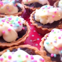 mini choc tart - marshmallow & nuts|tamyoさん