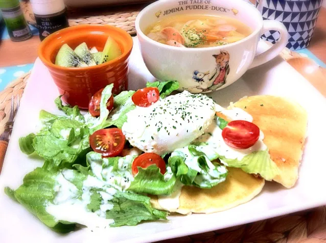 今日のブランチ♡カフェ風ヘルシーパンケーキプレート♡|Kaori Takedaさん