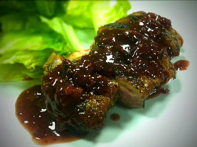 seared duck breast with port sauce|nuttyさん