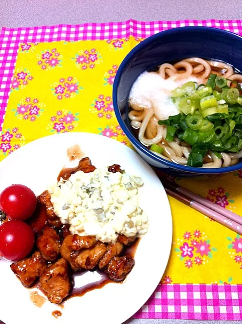 チキン南蛮ととろろうどん|つぐみさん