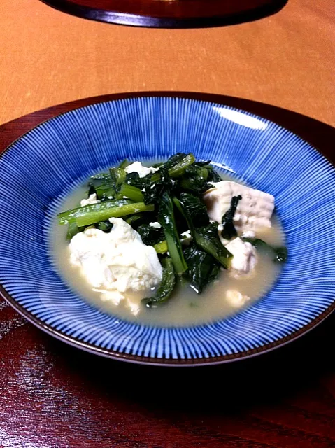 菜っ葉と豆腐の煮物|ユキコさん