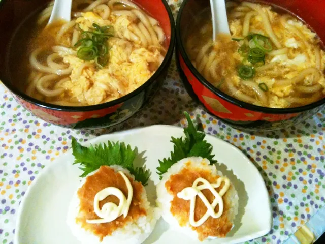 うどんと味噌マヨおむすび|純さん