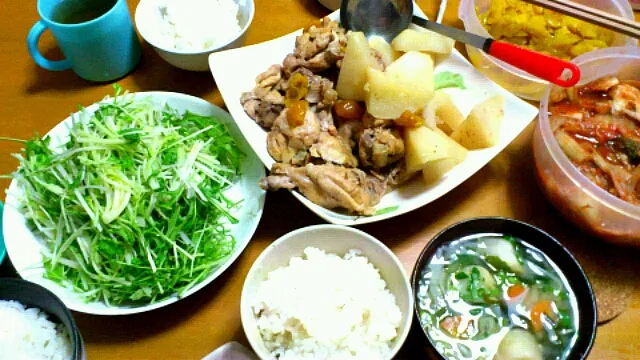 鶏肉と大根のきんかんｼﾞｬﾑ煮定食|あんなさん