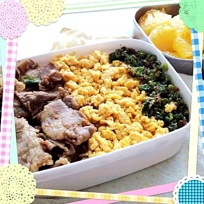 3色丼弁当〜♪|azraelさん