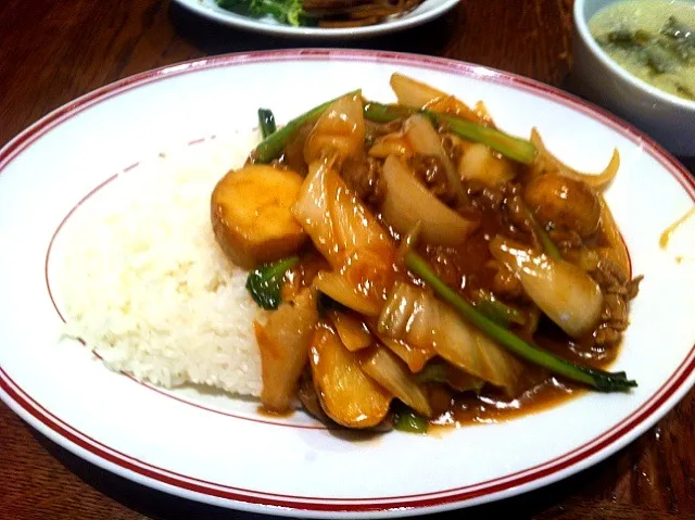 牛肉と新玉ねぎのオイスターあんかけご飯|okamotoさん