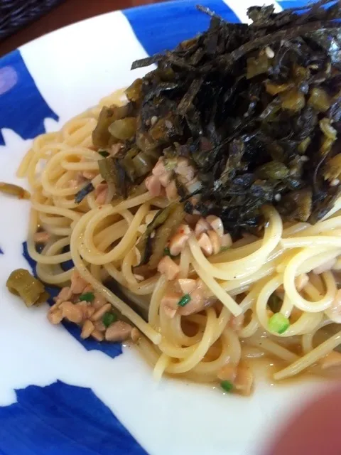 納豆と高菜スパゲティ|masamiyさん