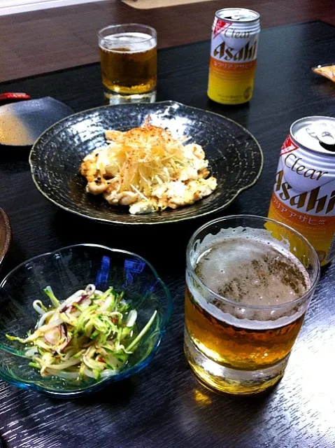 Snapdishの料理写真:今日は早く帰って来ました！乾杯＼(^o^)／|moririyyyさん