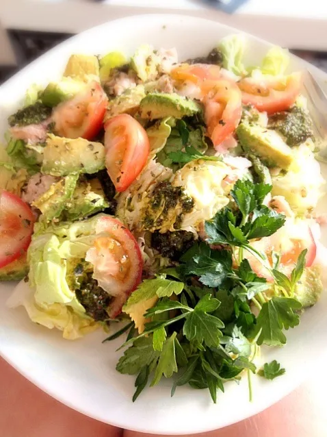 Snapdishの料理写真:letuce tomato avocado tunna salad|lanaさん