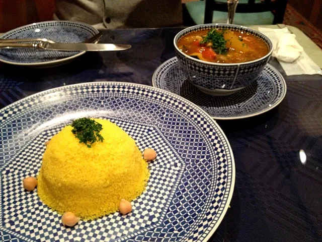 モロッコ料理！！野菜のクスクスです。見た目も綺麗。(((o(*ﾟ▽ﾟ*)o)))|ひろぱげさん