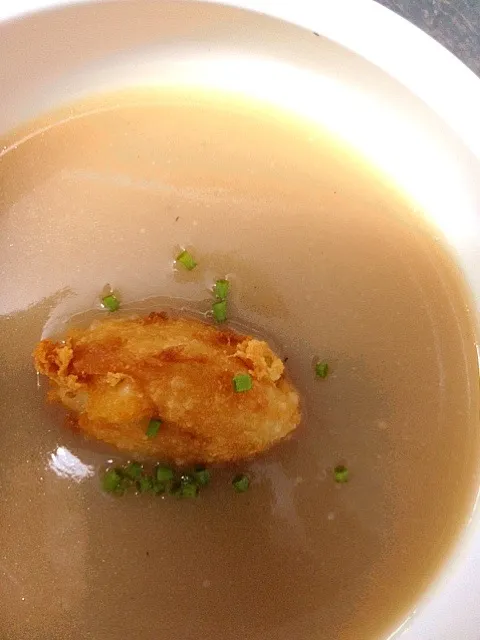 cauliflower soup with cheese fritter|willzさん