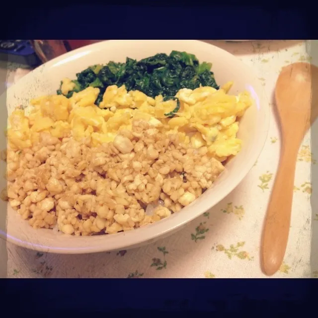 豆腐そぼろの三色丼|しほさん