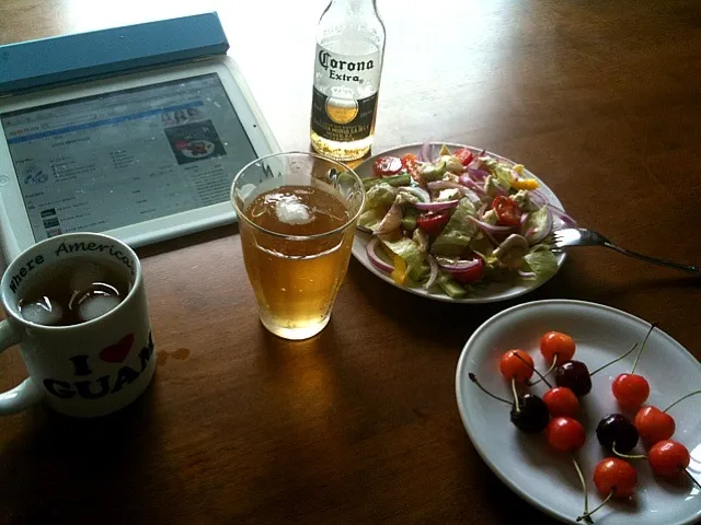 beer with salad|kimさん