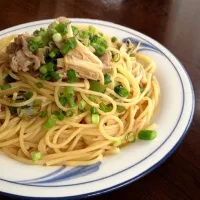 豚肉とえのき、ネギのパスタポン酢風味|まりなさん