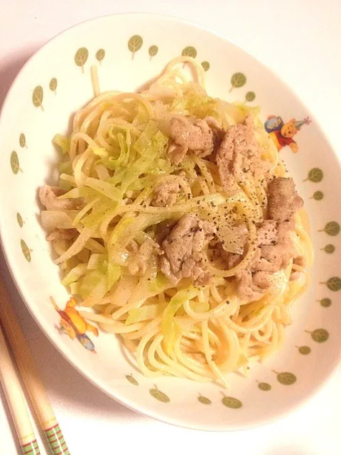 キャベツと豚肉の和風パスタ|にゃきさん