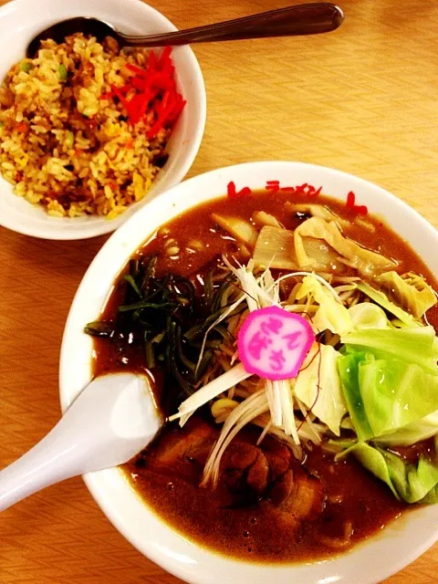 超味噌ラーメン+ミニチャーハン|さとうさんさん