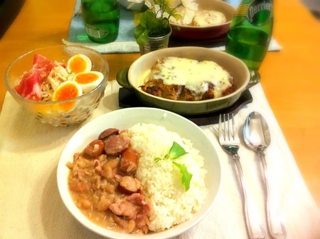 ダニエルさんのブラジル料理 フェジョル（豆料理、カツレツ、生ハムサラダ)  転居祝い|tonさん