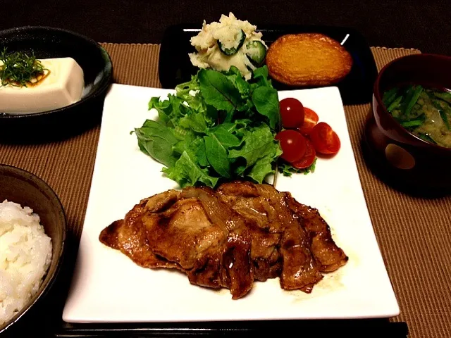 豚の生姜焼き定食|ちび隊長さん