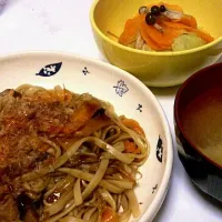 焼きうどん&蒸し野菜|小寺夏穂さん