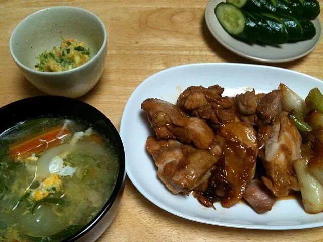 鶏の照り焼きと春雨スープ|kiyoさん