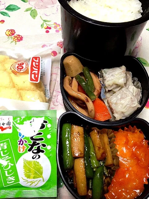 Snapdishの料理写真:高３バレーボール部員の本日のお弁当。私の担当は、エリンギとインゲンのバター醤油炒め。 #お弁当 #弁当|Takashi H.さん