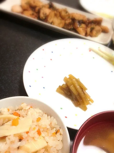 旬な夕飯|(•ૢ⚈͒⌄⚈͒•ૢ)さん