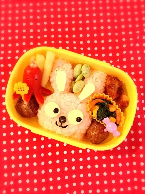 うさぎさん弁当  体調悪目なので少し少なめで…。|ゆこさん