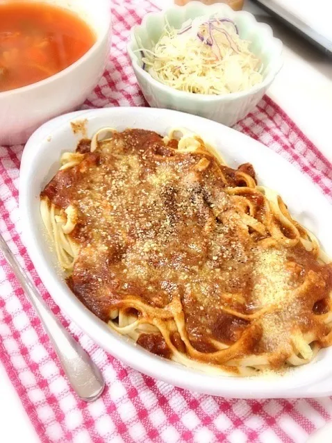 沖縄そばでカレー麺ドリア|やーすーさん