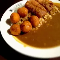 Snapdishの料理写真:ウズラと白身フライトッピング@ココイチ|ハンサムデイイヤツさん