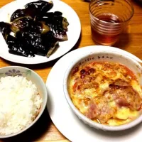 トマトとチーズのほくほく焼き＆なすの油炒め|田中桃子さん