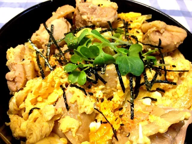 鶏肉ゴロゴロの親子丼|おかぽんさん