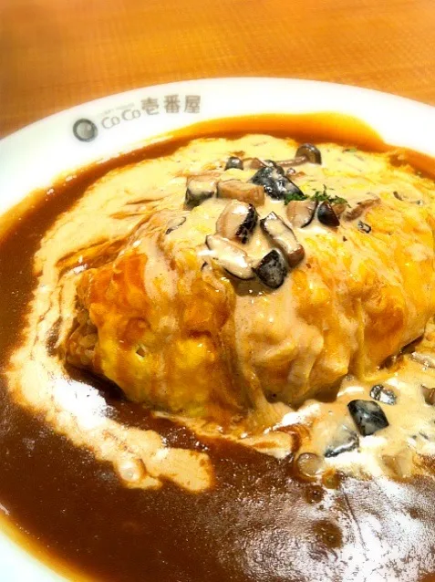 Mushroom rice omelet with cream|PeonyYanさん