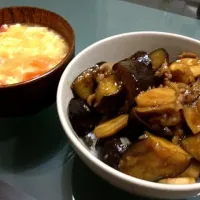 ナスと豚肉の味噌炒め丼|横山摩梨さん