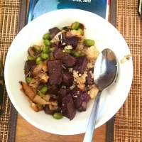 purple potatoes with edamame|evyn mellichampさん