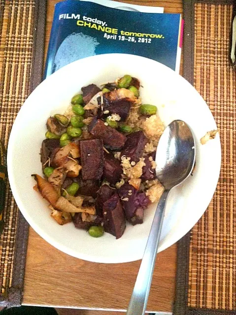 purple potatoes with edamame|evyn mellichampさん