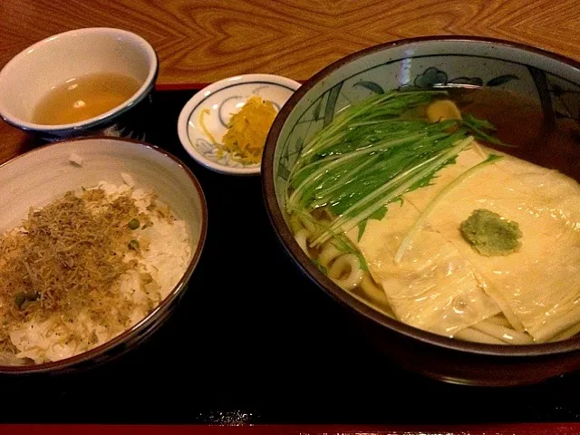 湯葉うどん＆ちりめん山椒ご飯|mii＊さん