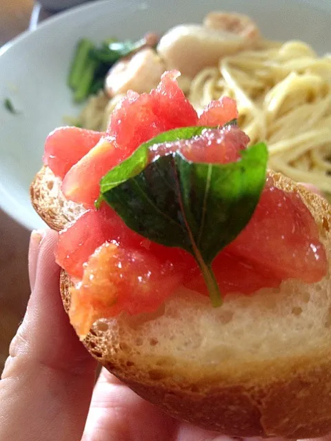 Snapdishの料理写真:crostini al pomodoro|keiko yamaguchiさん