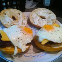 Snapdishの料理写真:Steak Egg and Cheese Bagels|jimさん