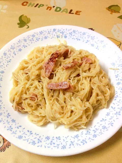 Snapdishの料理写真:カルボナーラそうめん|もよこさん