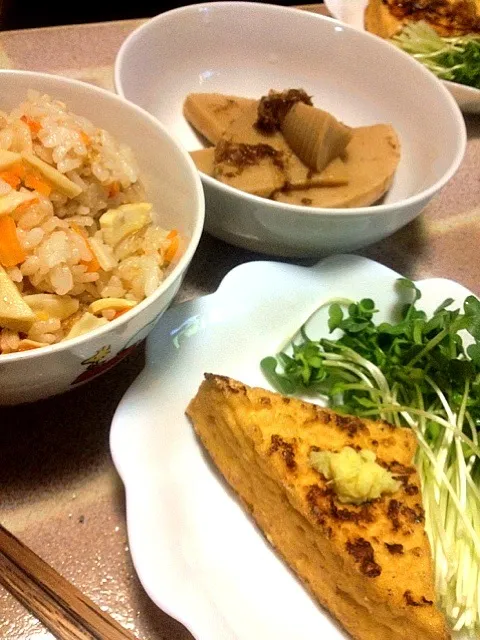 昨日の残りと厚揚げの焼いたん|sweet jordanさん