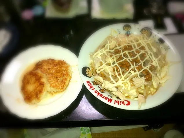 Snapdishの料理写真:豆腐ハンバーグとパスタ|ゆっぽんさん