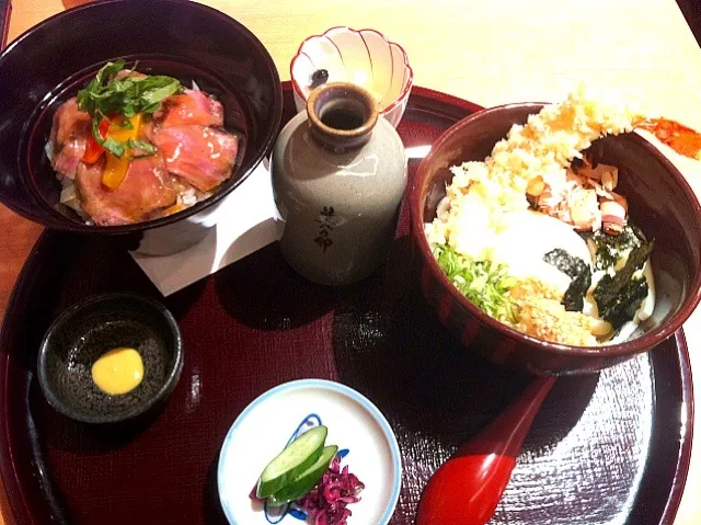 ローストビーフ丼&海老おろしうどんセット|Yukaさん