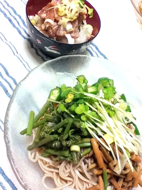 山菜蕎麦 ミニまぐろ丼|はるぼぼさん