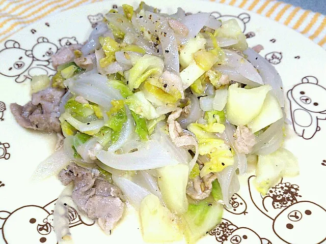 豚肉と春キャベツと新たまねぎの塩だれ焼き|サクラ＊キホン暇人＊さん