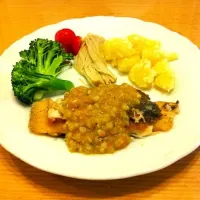 カレイのムニエル カレーカーシャ添え|いなばのりこさん